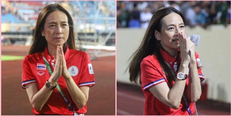 Nữ trưởng đoàn Thái Lan:”Xin các cổ động viên Việt Nam hãy tiếp tục ủng hộ chúng tôi”